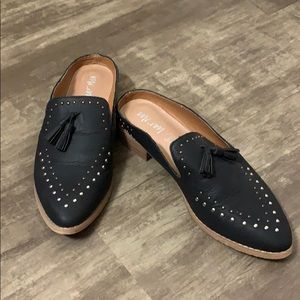 Miracle Mile Mi.iM Black Studded Mules